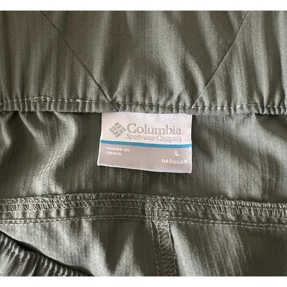 Columbia Women's PFG Pull On Pants Green Size L Reg Hiking Lightweight Packable - Picture 4 of 8